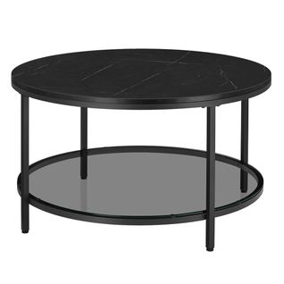 Table Basse Table De Salon 80 X 46 Cm Table Canapé Apéro Façon Marbre Support En Verre