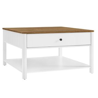 Table Basse Table De Salon Table D’appoint 2 Grands Tiroirs Avec Pieds Grand Espace