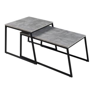 Lot De 2 Tables Basses Gigognes 83 X 50 X 38 Cm Panneau De Particules 15 Mm Gris 03_0