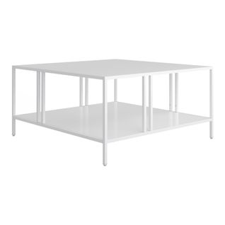 Table Basse Console D'appoint Métal 40 X 80 X 80 Cm Blanc 03_0010814