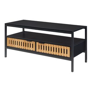 Table Basse Console D'appoint 100 X 40 X 48 Cm Mdf Noir 03_0010819