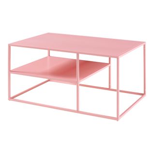 Table Basse Console D'appoint Salon Rectangulaire 45 X 90 X 60 Cm Rose 03_0010860