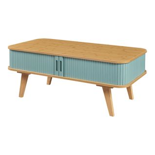 Table Basse  Bambou 100 X 50 X 40 Cm Naturel Bleu 03_0010867