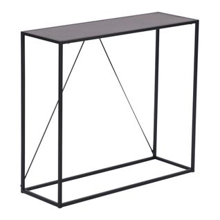 Table Console Acier 90 X 30 X 80 Cm Entrée Salon Salle à Manger Noir 03_0010869