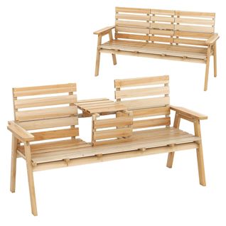 Banc D'extérieur Avec Table Pliante 160 X 64 X 86 Cm Capacité 320 Kg Confort D'assise