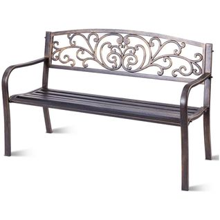 Banc De Jardin Extérieur 126 X 60 X 80 Cm Pour 2-3 Personnes Avec Confort Ergonomique