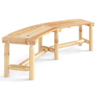 Banc De Patio Incurvé Pour 2 à 3 Personnes 170 X 58 X 45 Cm Assise Spacieuse Design N