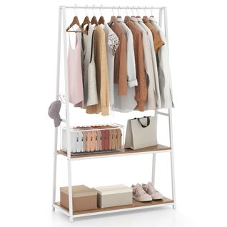 Portant à Vêtements 94 X 40 X 171 Cm Grand Espace De Rangement Polyvalent