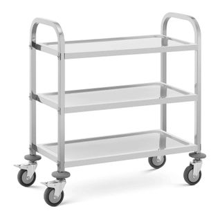 Chariot De Service 3 Plateaux 69 X 34 X 3 Cm 81 Kg Acier Inoxydable Professionnel 14_