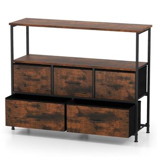 Commode Pour Chambre Lot De 1 100 X 30 X 80 Cm Avec 5 Tiroirs Pliables