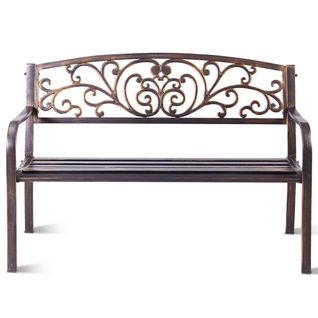Banc De Jardin 127 X 60 X 85 Cm Haute Qualité Design Élégant Romantique En Métal Noir