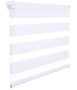 Store Enrouleur Zebra Day And Night Rouleau Double Couche 100x220 Cm Blanc 19_0000853