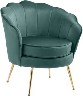 Fauteuil Lounge Chaise De Chaise Rembourrée Avec Coutures Décoratives Revêtement En Velours Vert E