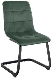Chaise De Salle à Manger En Velours Matelassé - Vert Foncé