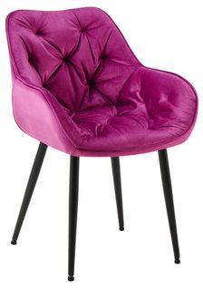 Chaise De Salle à Manger X1 Design Et Moderne Assise En Velours Violet Et Pieds En Métal Noir 10_0