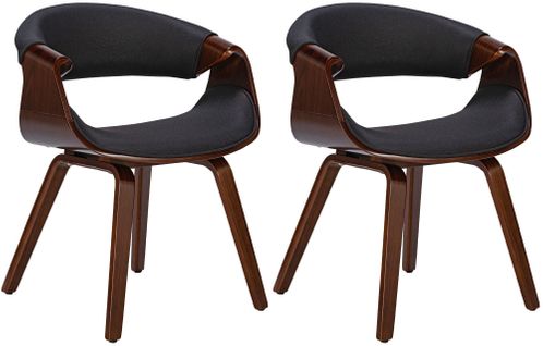 Lot De 2 Chaises De La Salle à Manger Design Retro En Structure En Bois Couleur Noyer Et Assise En