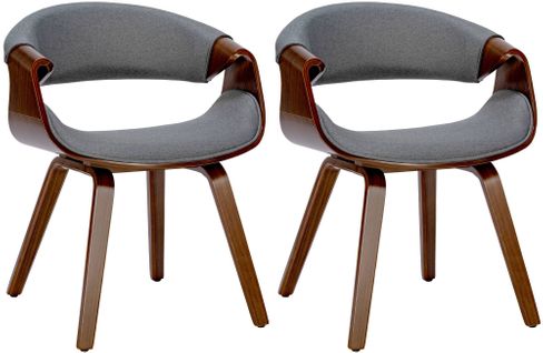 Lot De 2 Chaises De La Salle à Manger Design Retro En Structure En Bois Couleur Noyer Et Assise En