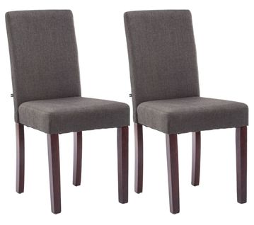Lot De 2 Chaises De Salle à Manger Design Moderne En Tissu Gris Clair Foncé Et Pieds En Bois Marro