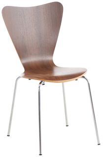 Chaise De Cuisine Salle à Manger Design Classique En Bois Couleur Noyer Et Métal Chromé 10_0001895