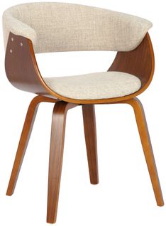Chaise De Bureau Salle à Manger Style Scandinave Avec Revêtement En Tissu Crème Cadre En Bois Coul