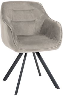 Chaise De Salle à Manger X1 Design Moderne Confortable En Velours Gris Piétement Stable à Quatre P