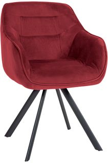 Chaise De Salle à Manger X1 Design Moderne Confortable En Velours Bordeaux Piétement Stable à Quat