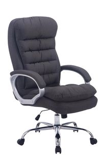 Fauteuil De Bureau Ergonomique Et Confortable Jusqu'à 235 Kg En Tissu Gris Foncé Et Métal Chromé 1