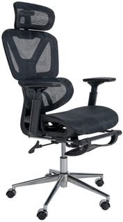 Fauteuil De Bureau Ergonomique Soutien Lombaire Et Appuie-tête Tissu Maille Respirante Noir 10_000