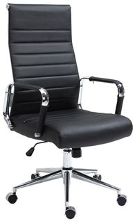 Fauteuil De Bureau Avec Accoudoirs Siège Pivotant Mécanisme à Bascule Noir