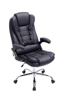 Fauteuil De Bureau Sur Roulettes Confortablement Rembourrés Avec Accoudoirs En Pvc Noir Et Métal