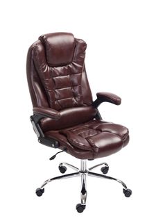 Fauteuil De Bureau Sur Roulettes Confortablement Rembourrés Avec Accoudoirs En Pvc Bordeaux