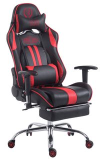 Fauteuil De Bureau Gamer Avec Repose-pieds Extensible Mécanisme De Bascule En Pvc Noir / Rouge 10_