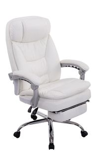 Fauteuil De Bureau Sur Roulettes XL Charge Max 160 Kg Avec Repose-pied Ajustable Assise En Pvc