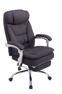 Fauteuil De Bureau Sur Roulettes XL Charge Max 160 Kg Avec Repose-pied Ajustable Assise En Tissu