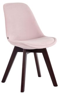 Chaise De Salle à Manger X1 Design Scandinave En Velours Rose Et Piètement à 4 Pieds En Bois Marr