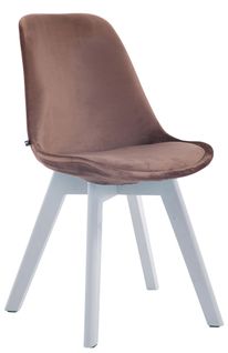 Chaise De Salle à Manger X1 Design Scandinave En Velours Marron Et Piètement à 4 Pieds En Bois