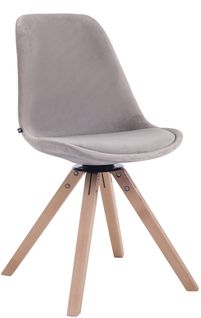 Chaise De Salle à Manger X1 Chaise Visiteur Assise Pivotant à 360° En Velours Gris Piètement En Bo