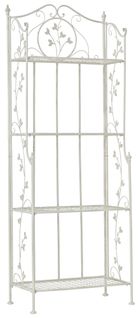 Etagère En 4 Niveaux Rangement Chaussures Plantes Hauteur 158 Cm En Métal Blanc Vieilli 10_0003962