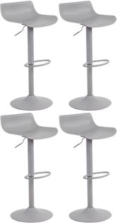 Tabourets De Bar X4 Avec Repose-pieds Hauteur Réglable Desing Moderne En Plastique Gris Et Métal