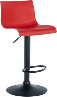 Tabouret De Bar X1 Design Simple Avec Repose-pieds En Plastique Rouge Pieds En Métal Noir 10_00045