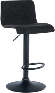 Tabouret De Bar X1 Design Simple Avec Repose-pieds En Tissu Noir Pieds En Métal Noir 10_0004559