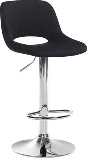 Tabouret De Bar Chaise Haute X1 Avec Repose-pieds En Velours Noir Piètement Métallique Chromé 10_0