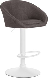 Tabouret De Bar Assise Pivotante à 360° Hauteur Réglable En Tissu Gris Foncé Piètement En Métal