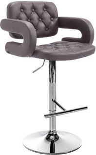 Tabouret De Bar X1 Avec Repose-pied Et Accoudoirs Capitonné En Pvc Marron Support En Métal Chromé