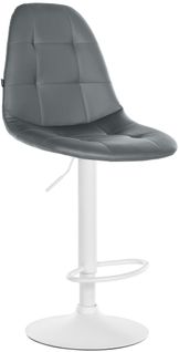 Tabouret De Bar X1 Avec Repose-pieds Hauteur Réglable Pivotant Assise En Pvc Gris Cadre Métallique