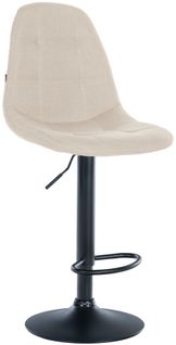 Tabouret De Bar X1 Avec Repose-pieds Hauteur Réglable Pivotant Assise En Tissu Crème