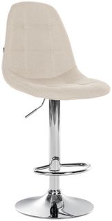 Tabouret De Bar X1 Avec Repose-pieds Hauteur Réglable Pivotant Assise En Tissu Crème