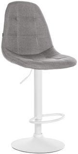Tabouret De Bar X1 Avec Repose-pieds Hauteur Réglable Pivotant Assise En Tissu Gris Cadre Métallique