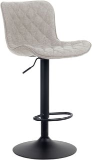 Tabouret De Bar X1 Coutures Décoratives Pied Trompette Hauteur Réglable En Métal Noir