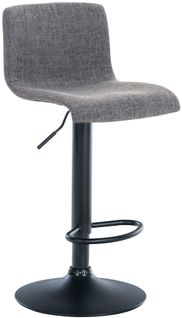 Tabouret De Bar X1 Avec Repose-pieds Pivotant Dossier Incurvé En Tissu Gris Clair Et Métal Noir 10